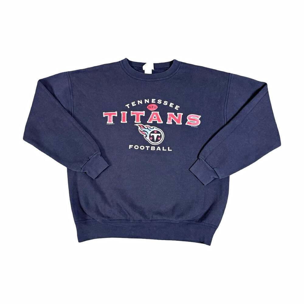 Vintage Tennessee Titans Faded NFL Football Navy Blue Crewneck Sweatshirt Size L